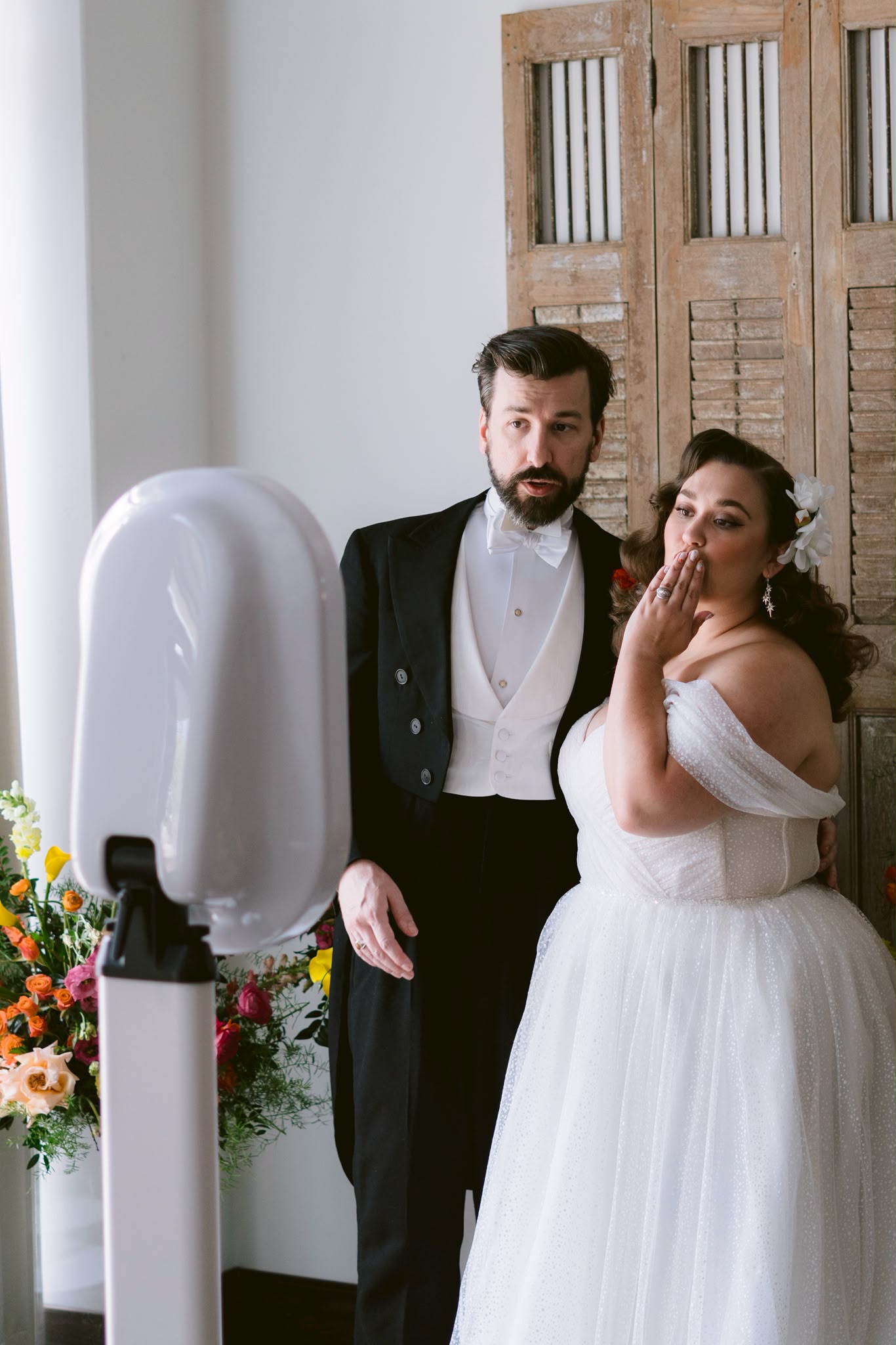 Photo booth rental setup